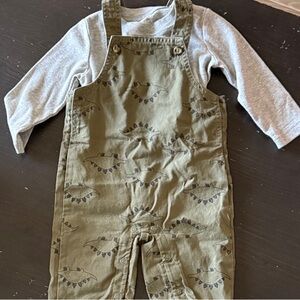 Carter's Green Dinosaur Print Kids Overalls